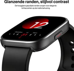 Sytifro Smartwatch Dames met 2 Verwisselbare Bandjes - Bluetooth Bellen - 1.83 Inch HD Scherm - Hartslagmeter - Slaapmonitor - Stappenteller - IP68 - Geschikt voor iOS & Android - Zwart — thumbnail 4