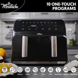 Heteluchtfriteuse 8L 2 Onafhankelijke Manden - 1700 W Vermogen - Roestvrij Staal - Zwart - Digitale Timer - Olievrij Frituren — thumbnail 5