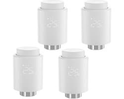 TRVZB thermostatische radiatorkraan 4 Stuck, slimme thermostaat met app-functionaliteit, Zigbee thermostaat vereist Zigbee 3.0 hub, compatibel met /, 6 adapters.