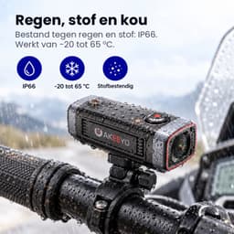 AKEEYO 710 Lite - Dashcam voor Motor en Fiets - 2K - IP66 Waterdicht - Wifi met App - 1800mAh Accu tot 7,5 Uur - Parkeerbewaking - Inclusief 64GB SD-kaart — thumbnail 5