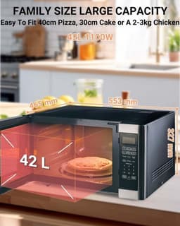 Grote magnetron met grill - 42 liter, 1100W en 1400W - 11 vermogensstanden en automatische menu's — thumbnail 2