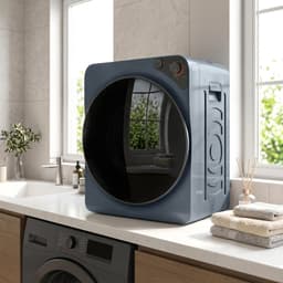 TEKROA® Wasdroger - Compacte wasdroger met ventilatie, 1000W elektrische droger - 5 kg capaciteit, 5 droogstanden - roestvrijstalen trommel - blauw — thumbnail 4