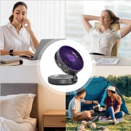 Luchtcirculator Ventilator - Stille Kleine Fan - Ruimte Ventilatie - 5 Snelheden Timer - 17 cm Hoog - Grijs — thumbnail 2