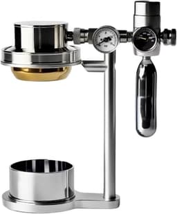 Draagbaar Koffiezetapparaat - Espresso Machine - Thuis Koffie Zetten - Pneumatische Extractie - Met Manometer - Zilver — thumbnail 1