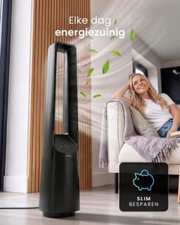 Torenventilator bladloos – stille vloerventilator – 6 snelheden – 60° oscillatie – afstandsbediening – 101 cm — thumbnail 4