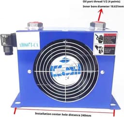 Oliekoeler Warmtewisselaar - Hydraulisch Koelsysteem - Temperatuur Stabiliseren - Efficiënte Warmteafvoer - 40 L/min Debiet - Blauw — thumbnail 4