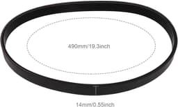 Dailygoods- Aandrijfriem Rubber 14mm Breedte - Gesloten Lus - 490mm Omtrek - Compatibel met Qualcast M2E1032M/M2E1232M - Duurzaam - Slijtvast - Grasmaaierriem — thumbnail 5