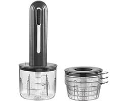 Elektrische Keukenmachine - Keukenapparaat Hakker - Eten Bereiden - Efficiënte Voedselverwerking - 20 x 15 x 15 cm - Zwart