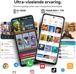 HOTWAV Note 13 Max - smartphones zonder abonnement - 256 GB - 5160 mAh - 4G Dual SIM - Face ID - GPS - Vingerafdrukherkenning - Goud — thumbnail 4