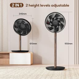 Stille Staande Ventilator - Torenventilator Verstelbaar - Ruimte Koelen - 128dB Geluidsniveau - 1980 m³/h - Zwart — thumbnail 4