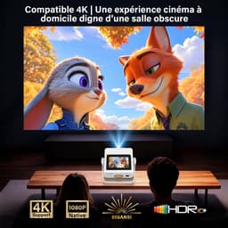 SnelShoppen - Smart Mini Beamer 4K Draagbare Projector met Touchscreen, 1100 ANSI, Autofocus, Automatische Keystone Correctie, WiFi 6, Bluetooth, HDR1 — thumbnail 3