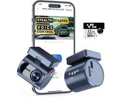 Dashcam voor auto - Zwart - Mini formaat - Met WiFi, Spraakbesturing en G-sensor - Voor Veilig Rijden