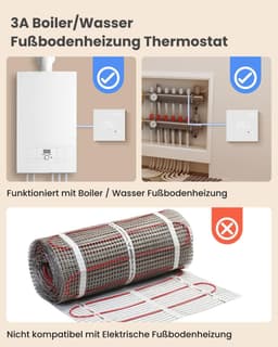 Slimme Thermostaat - Verwarming Regelaar - Energie Besparen - App en Spraakbesturing - 3A - Wit — thumbnail 4