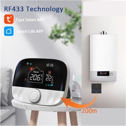 Draadloze Thermostaat - Verwarmingsthermostaat Slim - Energie Besparen - Nauwkeurige Temperatuurregeling - 2.4 GHz Wifi - Wit — thumbnail 3