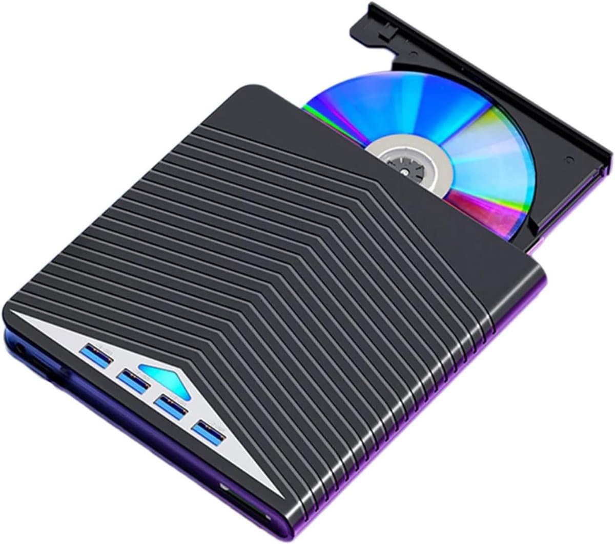 Externe Schijflezer - Kaartlezer Hub - Snelle Data Overdracht - 7 Poorten - 15.7 x 15.5 cm - Zwart — afbeelding 1