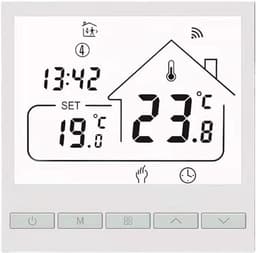 Vloerthermostaat - Temperatuurregelaar - Vloerverwarming - Wifi & App Bediening - 220V - Wit — thumbnail 1