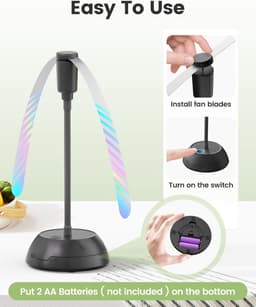Tafel Ventilator - Vliegen Wering - Buiten Eten - Flexibele Zwanenhals - 4 Stuks - Zwart — thumbnail 2