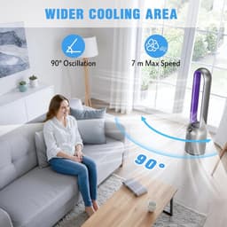 Torenventilator - Staande ventilator - Kamers Koelen - Bladloos Ontwerp - 100.5 cm - Paars — thumbnail 2