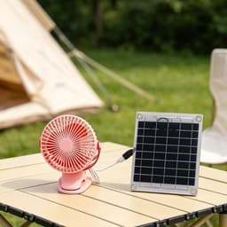 Draagbare Zonneventilator - Camping Ventilator - Buiten Koelen - App Bediening - 20x20x5 cm - Zoals Afgebeeld — thumbnail 5
