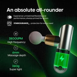 Thijox - Compact massagepistool voor diep weefsel | Stil & krachtig | 2 opzetstukken | Ultra licht & draagbaar | Elegant design voor spierregeneratie — thumbnail 5