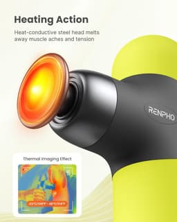 SnelShoppen - Mini Thermisch Massagepistool met Warmtefunctie, Draagbaar Percussiemassageapparaat, Reisformaat met Draagtas en Gekleurde Siliconen Hoe — thumbnail 5