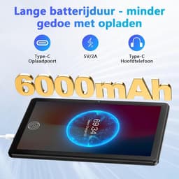 SnelShoppen - 10 Inch Android 15 Tablet met 18GB RAM, 128GB ROM, 1TB Uitbreidbaar, Octa-Core, Dual Camera, 6000mAh, 2.4G+5G WiFi, GPS, Widevine L1, Vo — thumbnail 3