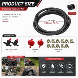 Brandstofslang 2 m 6 mm - Olie- en benzineslangset - Inclusief benzinekraan - Perfect voor grasmaaier en motoren - ShopVlot — thumbnail 5