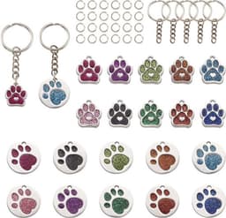 Set van 20 glitterende katten- en hondenpoot hangers voor het maken van DIY sieraden, ideaal als geluksbrenger en decoratieve accessoires — thumbnail 1