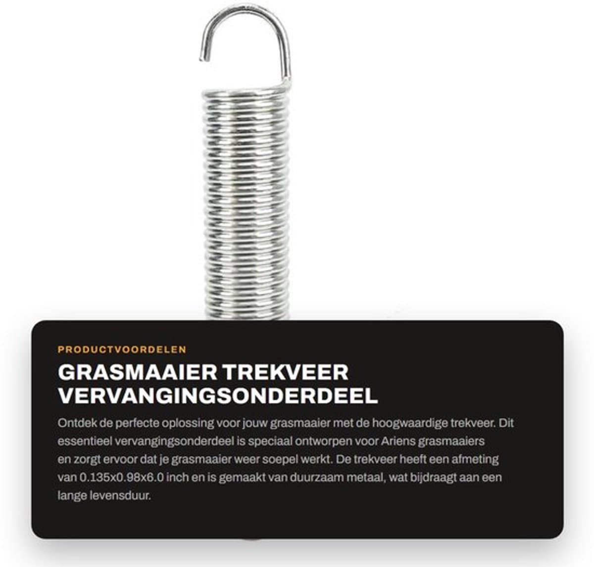 Trekveer 08320300 - Metalen Trekveer - Vervanging voor Ariens/Gravely Grasmaaier - Duurzaam - 0.135x0.98x6.0 inch - Uitstekende prestaties - Grasmaaieronderdeel — afbeelding 1