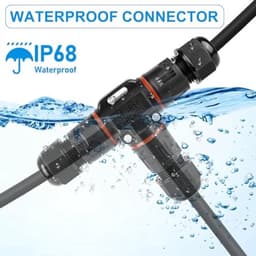 3-polige kabelconnector, waterdicht IP68, T-vormige kabelconnector, waterdicht, 3-polige aardkabel, aansluitmof voor kabeldiameter 3-12 mm, 2-voudige waterdichte aansluitdoos voor tuin en — thumbnail 3