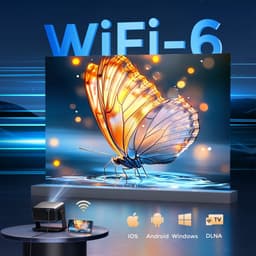 SnelShoppen - 30.000 Lumen Beamer Projector 4K WiFi Bluetooth - AMEELA 1080P Geïntegreerde Projector voor Youtube/PrimeVideo - Perfect voor Feesten, C — thumbnail 3