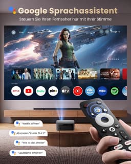 SnelShoppen - 4K Home Theater Projector met Google TV | 1200 ANSI lumen | Autofocus | Trapeziumcorrectie | 20W Smart Licht | FHD 1080P | WiFi 6 | Blue — thumbnail 3