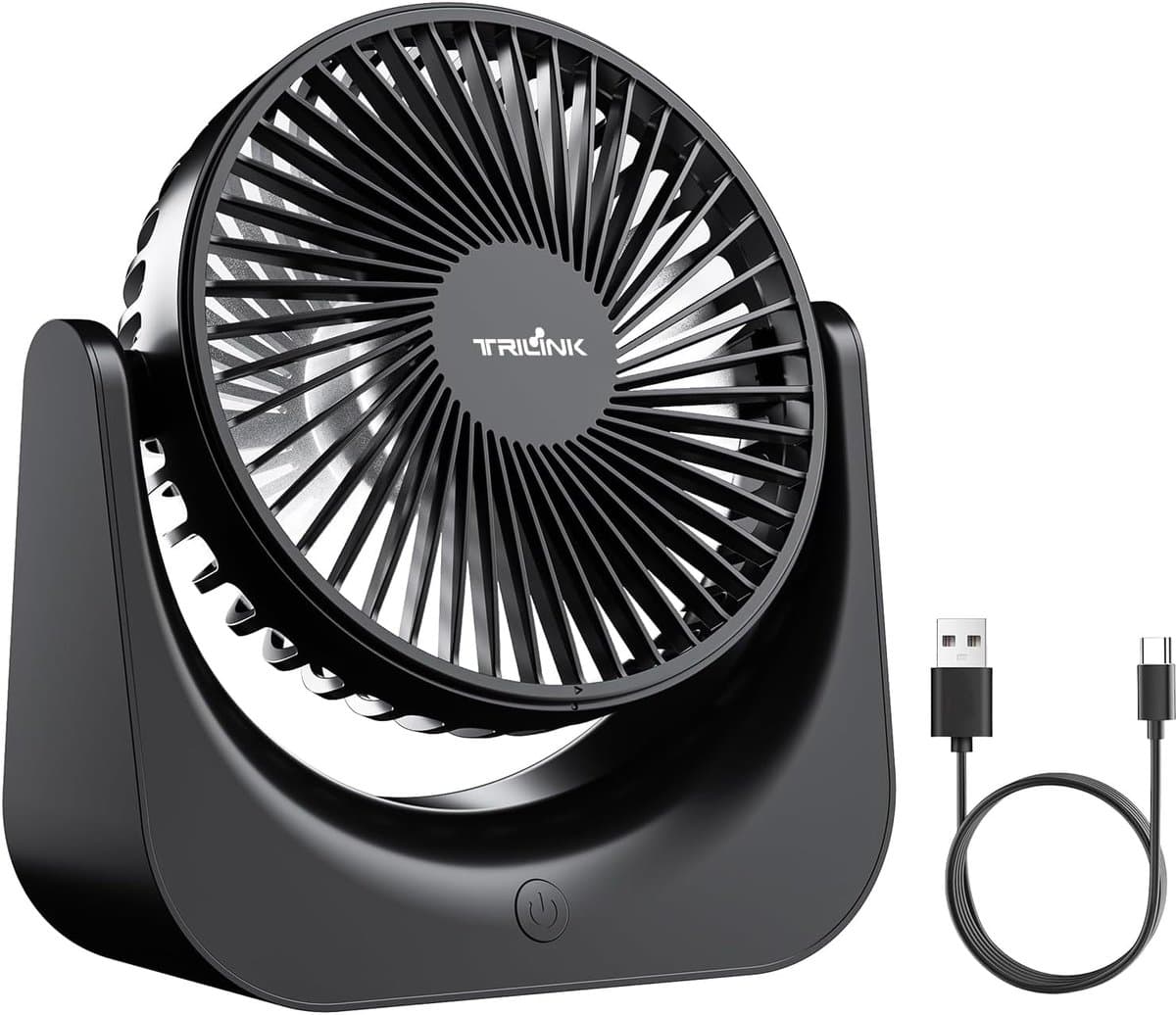 USB Tafelventilator - Stil - Mini Bureauventilator - 5 Snelheden - Verstelbare Kantelhoek - USB Aangedreven 17 cm — afbeelding 1