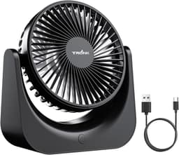 USB Tafelventilator - Stil - Mini Bureauventilator - 5 Snelheden - Verstelbare Kantelhoek - USB Aangedreven 17 cm — thumbnail 1