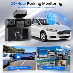 SnelShoppen - 2K Auto Dashcam 360° met 5GHz WiFi, 4 Camera's, 8 IR Nachtzicht, 3 Inch IPS Touchscreen, Loop Recording, G-Sensor, Parkeerbewaking, Acht — thumbnail 3
