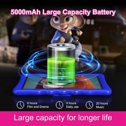 SnelShoppen - Kindertablet 10.1 Inch voor Peuters met Schokbestendige Hoes, Dual Camera, Bluetooth, WiFi, Android 13, 32GB, Perfect voor Kinderen — thumbnail 5
