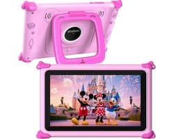 SnelShoppen - 7 inch Kindertablet voor Kinderen met Hoes - Android Tablet, Quad Core Processor, 1024x600 HD-Display, 2GB RAM, 32GB ROM (Uitbreidbaar t