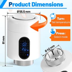 Radiator Thermostaat WiFi – Raamdetectie, Vorstbeveiliging en Kinderslot – Wit – 5-pack — thumbnail 2