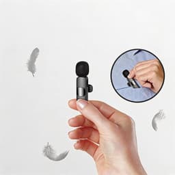 Draadloze Microfoon - Dasspeld Microfoon - 2 Stuks - Lavalier Microfoon - DSP Ruisreductie - Plug & Play - 20 m Bereik - Omnidirectioneel - Type-C & Lightning - Voor Vloggen & Podcast & Interviews & Opnames - Zwart — thumbnail 5