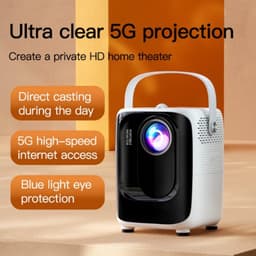 Beamer - 4K Ondersteuning - 1080P Resolutie - Bluetooth - WiFi - Trapeziumcorrectie - Zwart — thumbnail 3