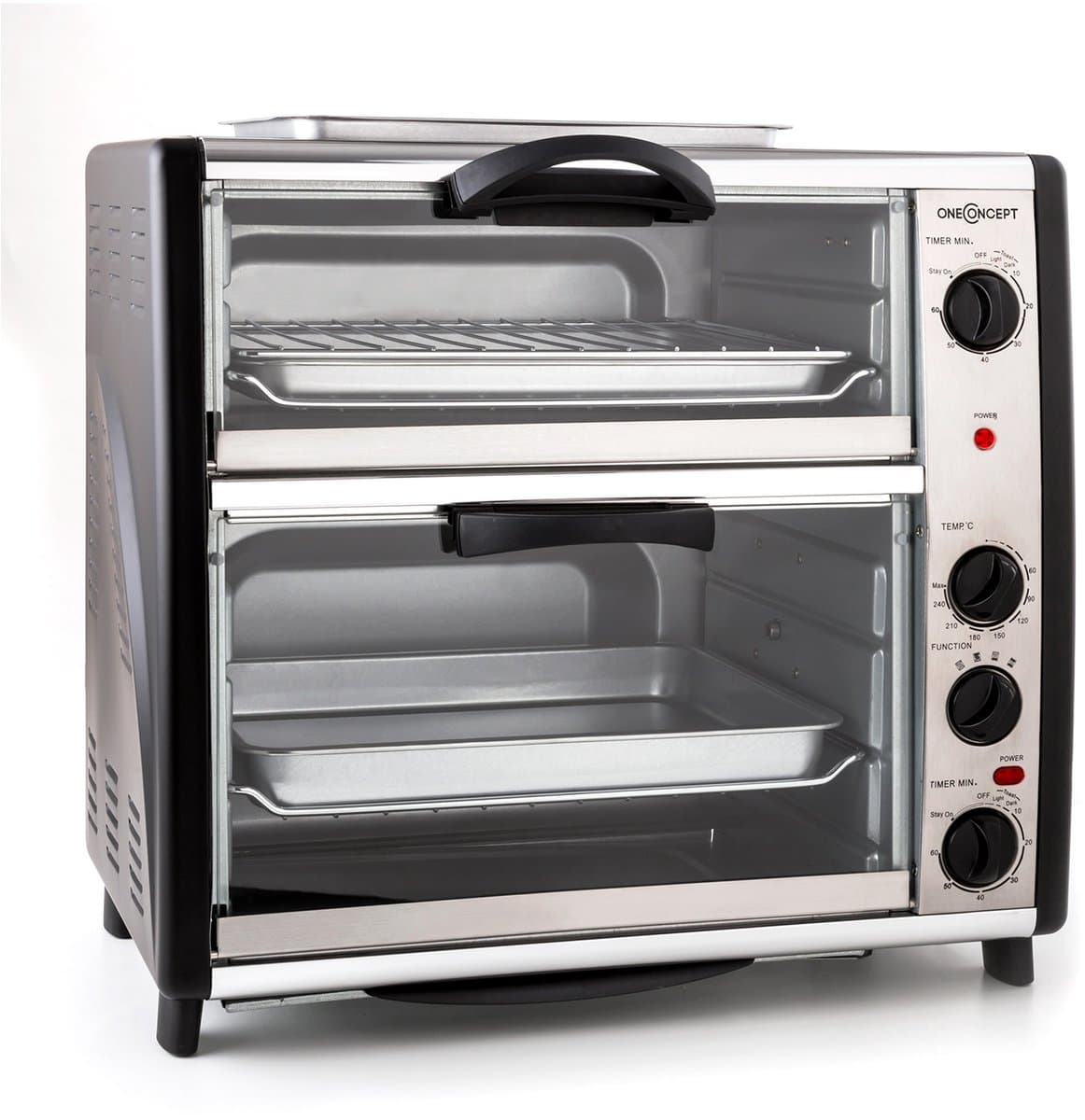 Klarstein Oven All-You-Can-Eat Dubbele Grill - 42L 2350W - Mini-Oven Bakoven met Draaispit - voor Keuken - Thermostaat Grillplaat Roosters - 2 Bakcompartimenten BBQ-Functie - Tafeloven — afbeelding 1