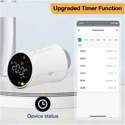 Slimme Radiatorthermostaat - Verwarming Bediening - Energie Besparen - App Afstandsbediening - M30x1.5mm - Wit — thumbnail 4
