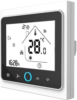Slimme Thermostaatsensor - Klimaatregelaar - Temperatuur Regelen - 5+2 Dagen Programmering - 0.5°C Nauwkeurigheid - Zwart Wit — thumbnail 1