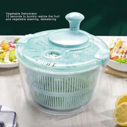 Saladespinner - Groentewasmachine - Verse Salades Maken - Eenvoudige Bediening - 5 Liter - Meerblauw — thumbnail 3