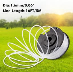 SnelShoppen - 6 Reserve Draadspoelen voor Eén-Hell Grasmaaier GE-CT 18/28 Li TC, 1.6 mm, Geschikt voor TLE-03 Spool, Tuinaccessoires — thumbnail 2