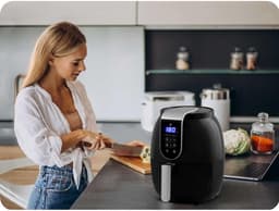 Vetvrije friteuse - Heteluchtfriteuse Airfryer - Gezond Koken - Veilig Gecertificeerd - 26 liter - Zwart-zilver — thumbnail 4