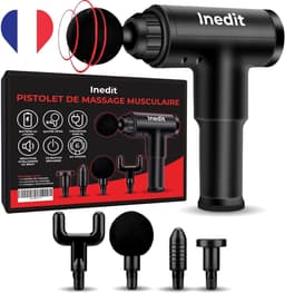 SnelShoppen - Muscle massage gun met handleiding in het Frans, zeer stille en efficiënte ontspanningsapparaat, geschikt voor het hele lichaam, verlich — thumbnail 1