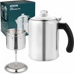 Ploutos® Percolator - Geschikt voor Inductie - Bialetti - Zwart/Wit - 13cm x 13cm x 21cm — thumbnail 1