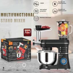 Keukenmachine - Mixer Blender - Bakken en Koken - Kantelbare Kop - 7 Liter Kom - Zwart — thumbnail 4