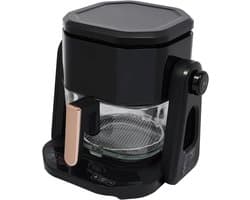 Heteluchtfriteuse - Luchtfriteuse - Gezond Koken - Glazen Reservoir - 45 liter - Zwart